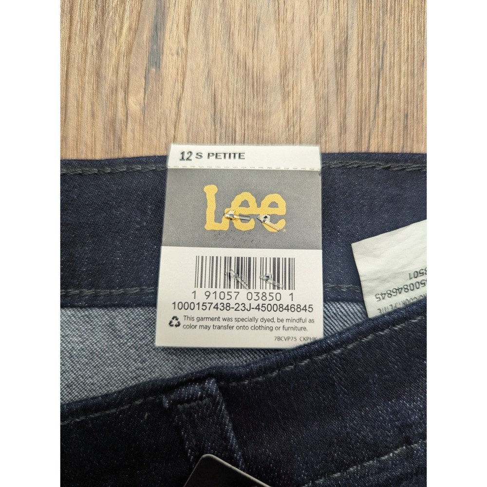 Lee Jeans Womens 12P Petite Blue Blue Relaxed Fit Straight Leg High Rise Denim - Picture 3 of 13